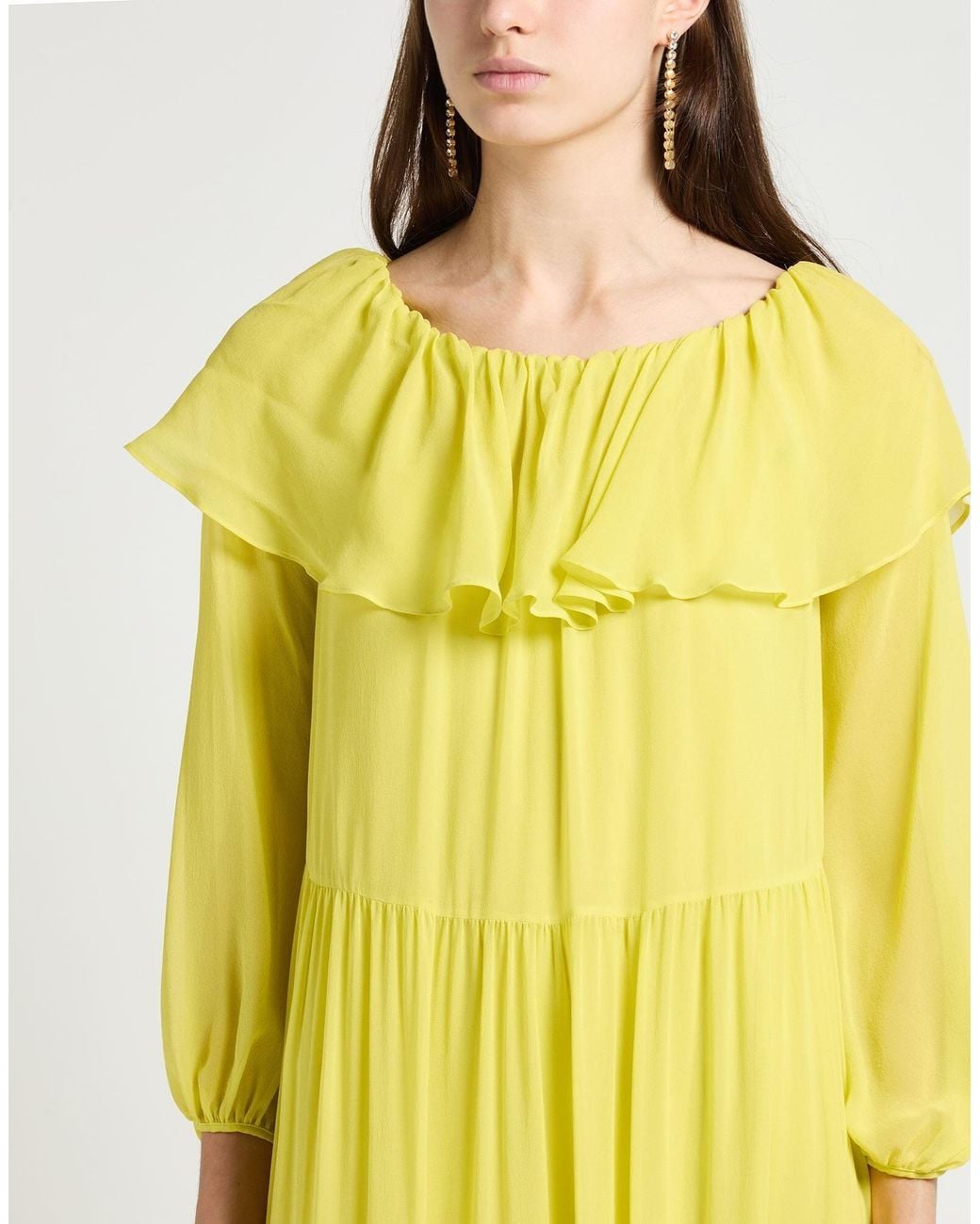 Max Mara Yellow Maxi Dress Silk