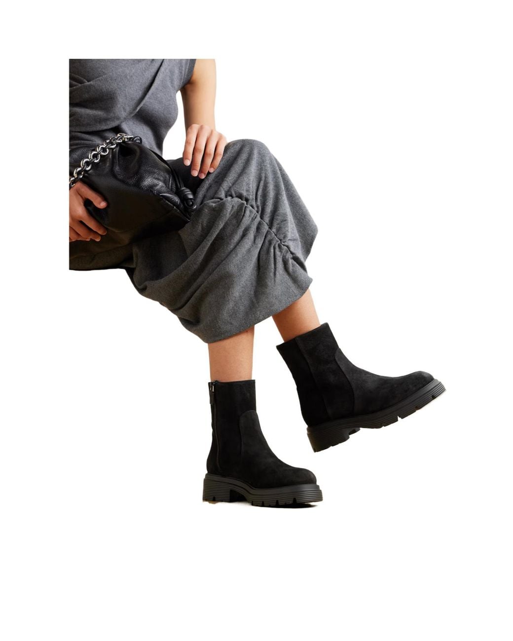 Stuart Weitzman Black Solid Color Suede Ankle Boots