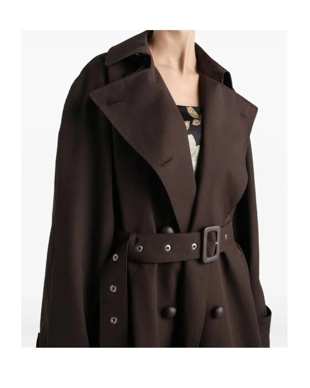 Dolce & Gabbana Black Double-Breasted Belted Coat
