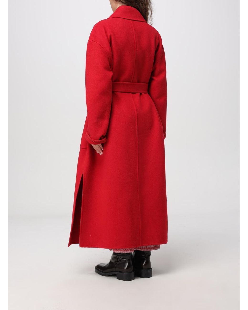 Fabiana Filippi Red Coat With Wide Notched Revers