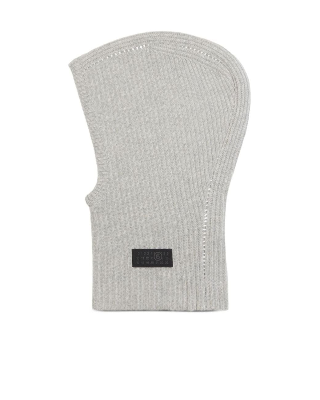 MM6 by Maison Margiela Gray Ribbed Balaclava for men