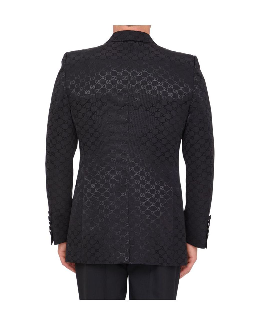 Gucci Black Gg Cotton Viscose Formal Jacket for men