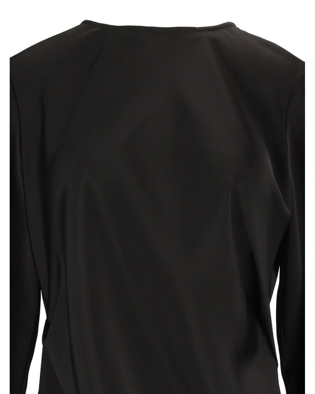 Emporio Armani Black Crewneck Satin Dress
