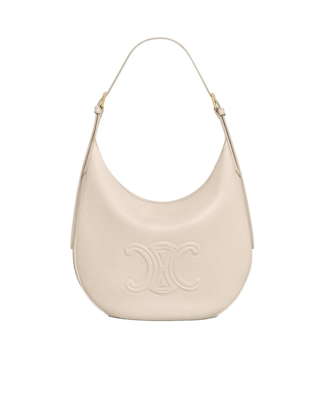 Céline White Medium Heloïse Bag Cuir Triomphe