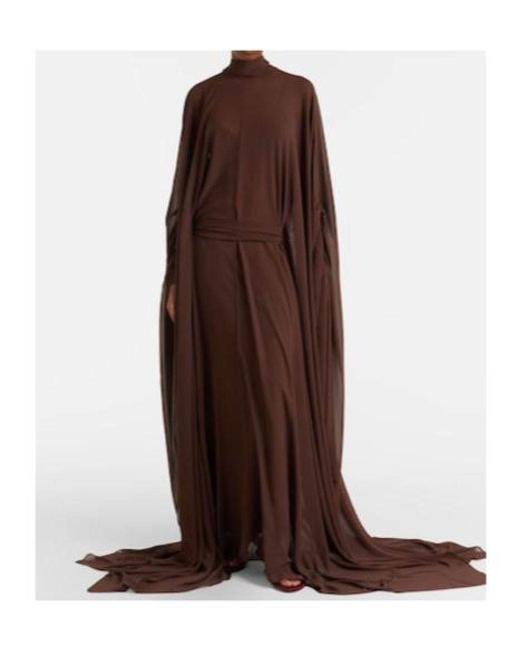 De La Vali Brown Nila Chiffon Gown