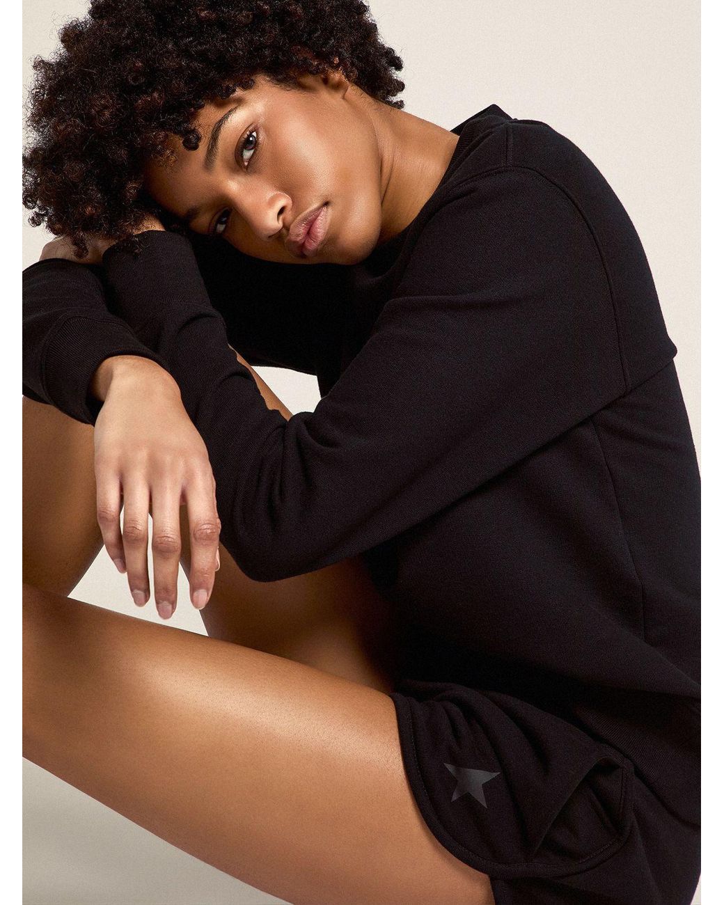 Golden Goose Deluxe Brand Black Star Embroidered Shorts