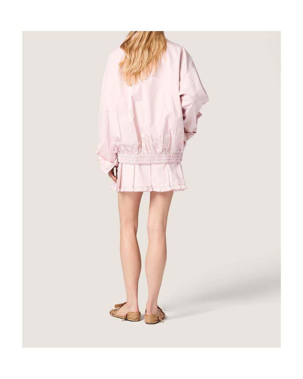Miu Miu Pink Poplin Blouson Jacket