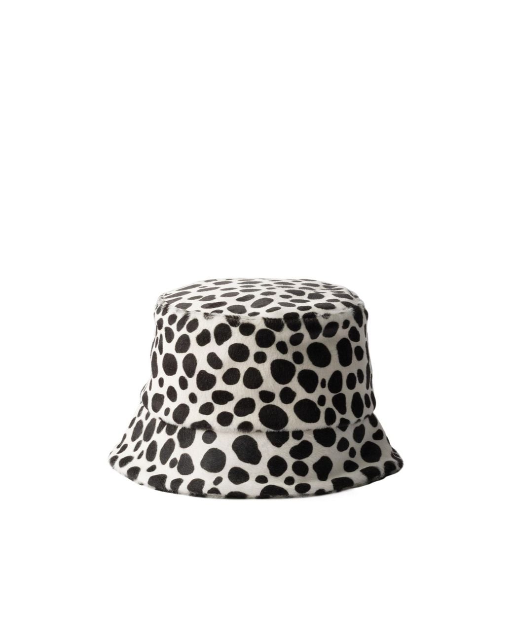 Prada White Printed Calf-Hair Bucket Hat