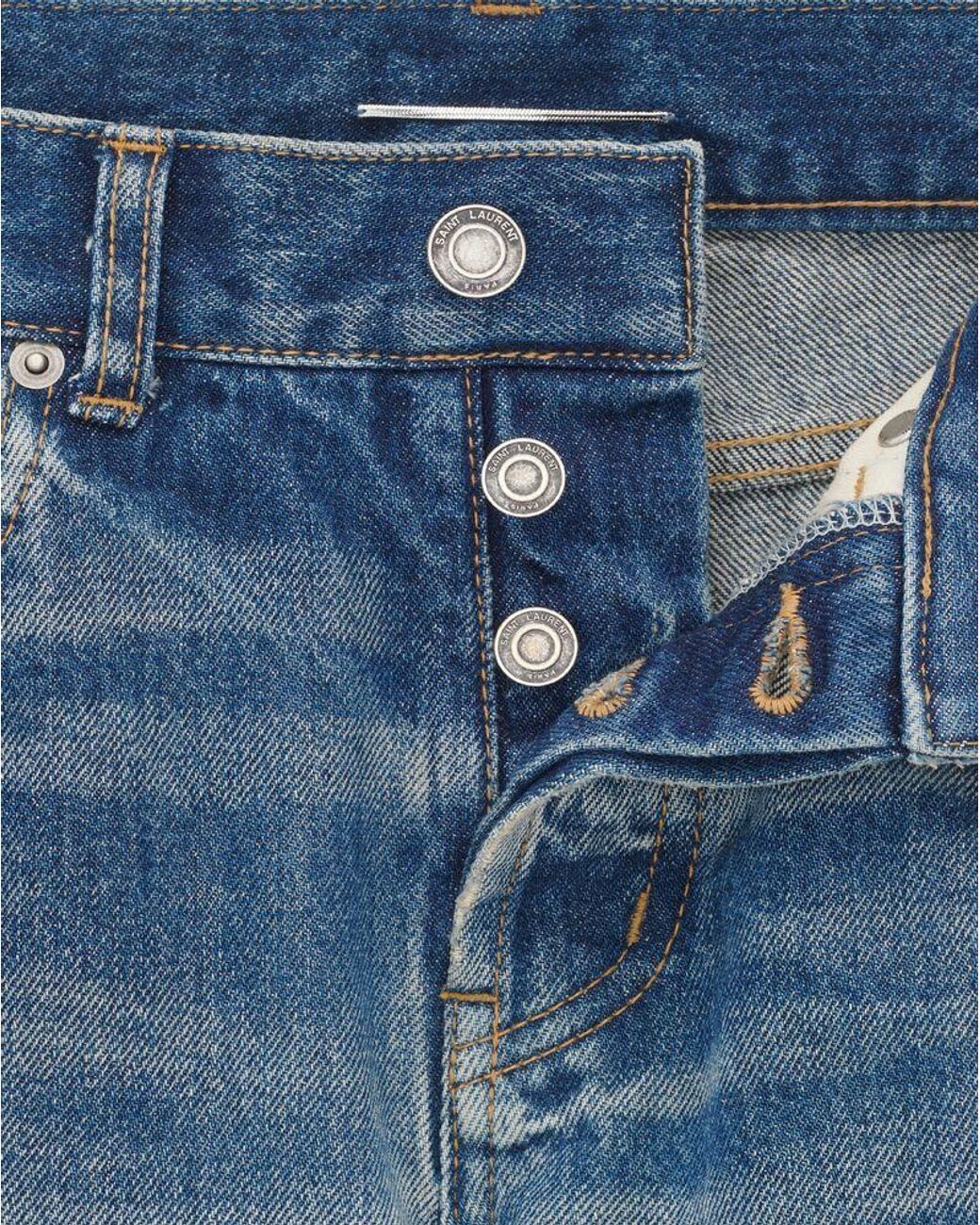 Saint Laurent Blue Low-Rise Slim-Fit Jeans for men