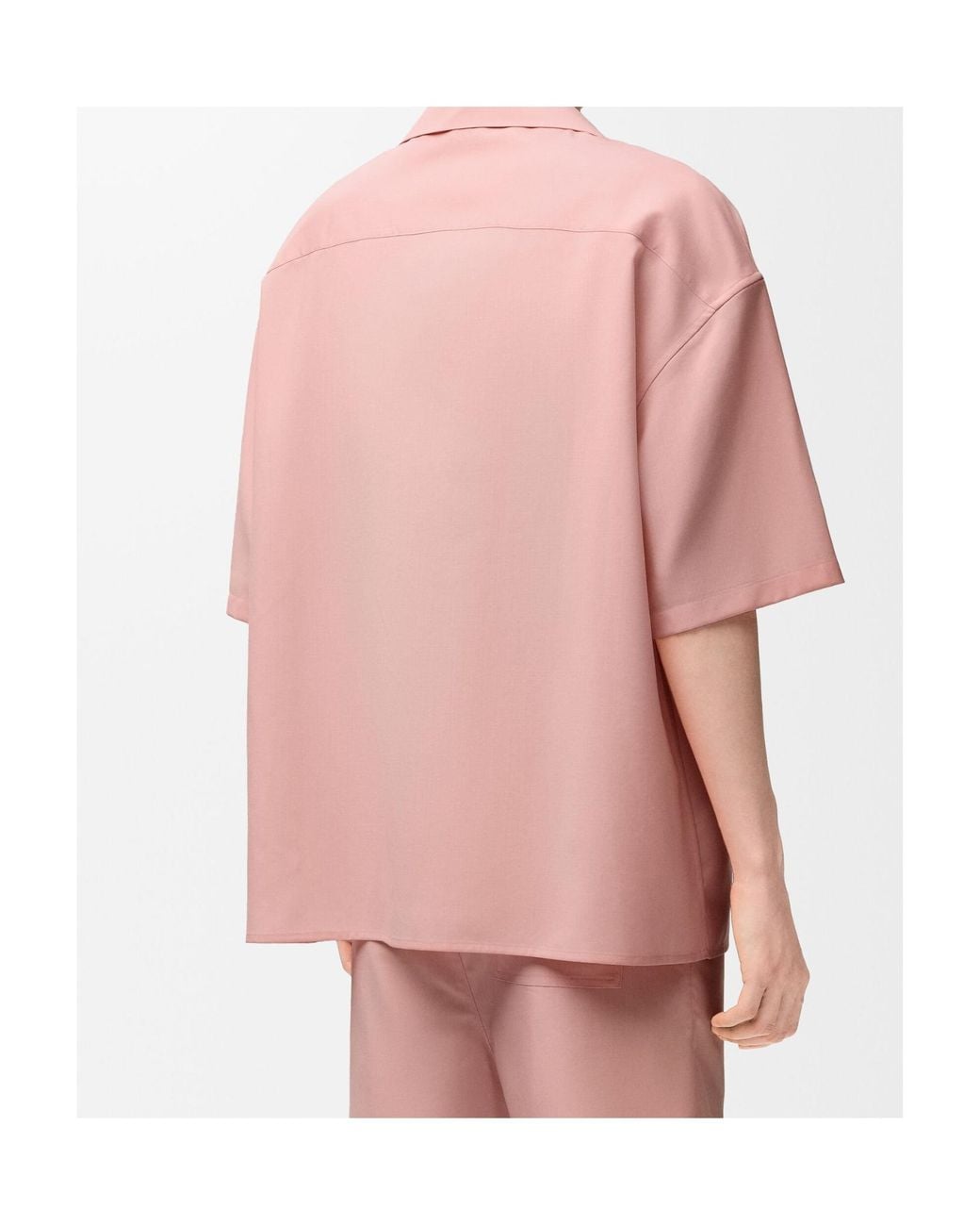 Loewe Pink Wool-Blend Short-Sleeve Shirt for men
