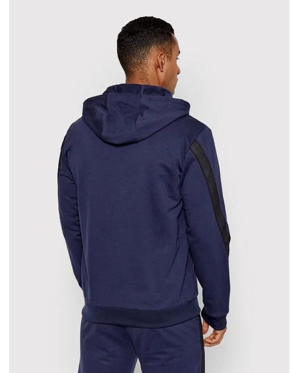 EA7 Blue Logo And Hat Casual Jacket for men