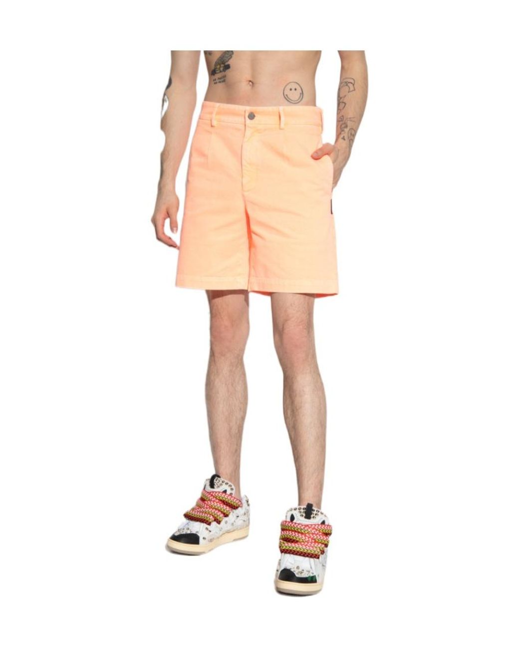 Palm Angels Natural Mid-Rise Bermuda Shorts for men
