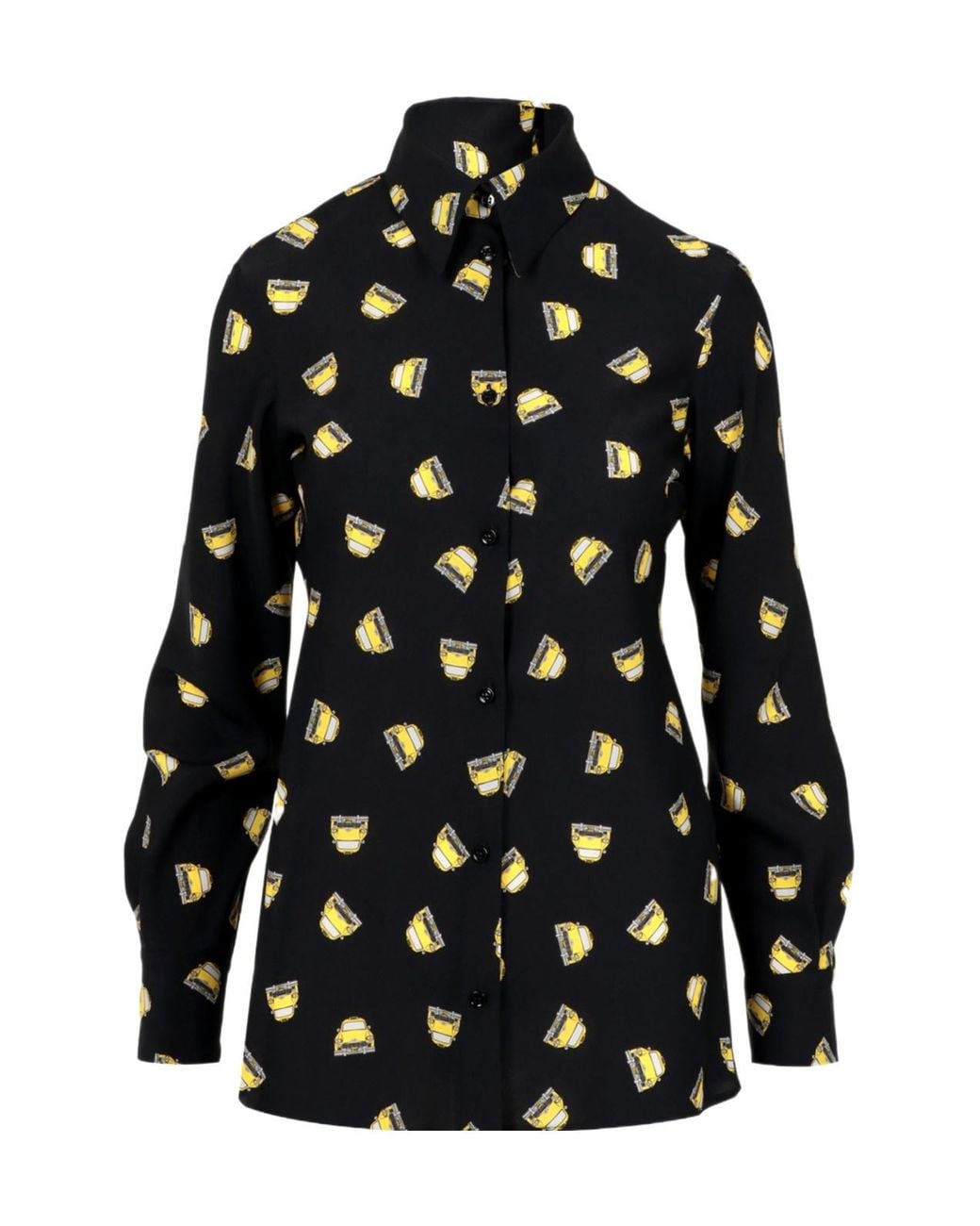 Erika Cavallini Semi Couture Black Printed Shirt