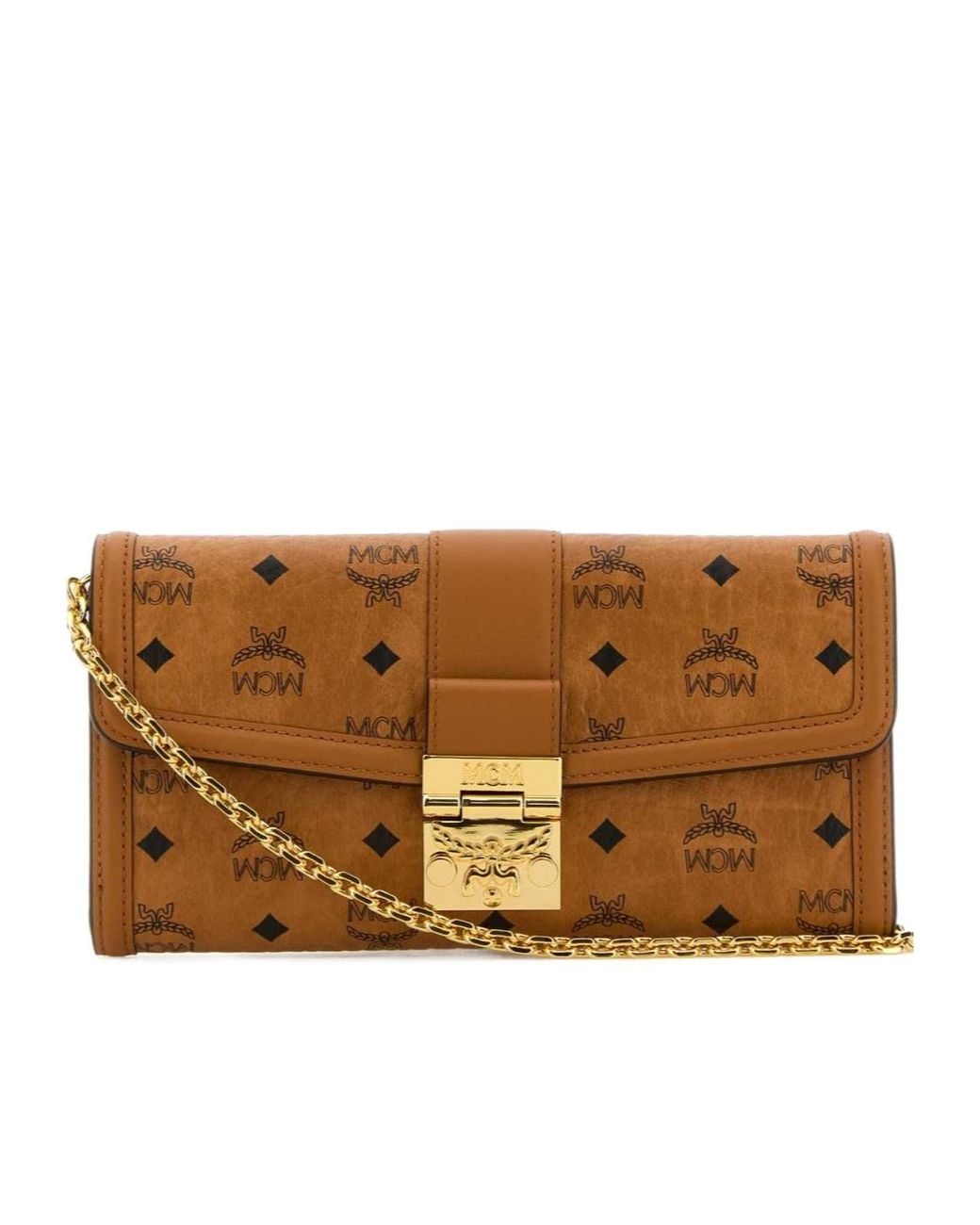 MCM Brown Tracy Chained Wallet
