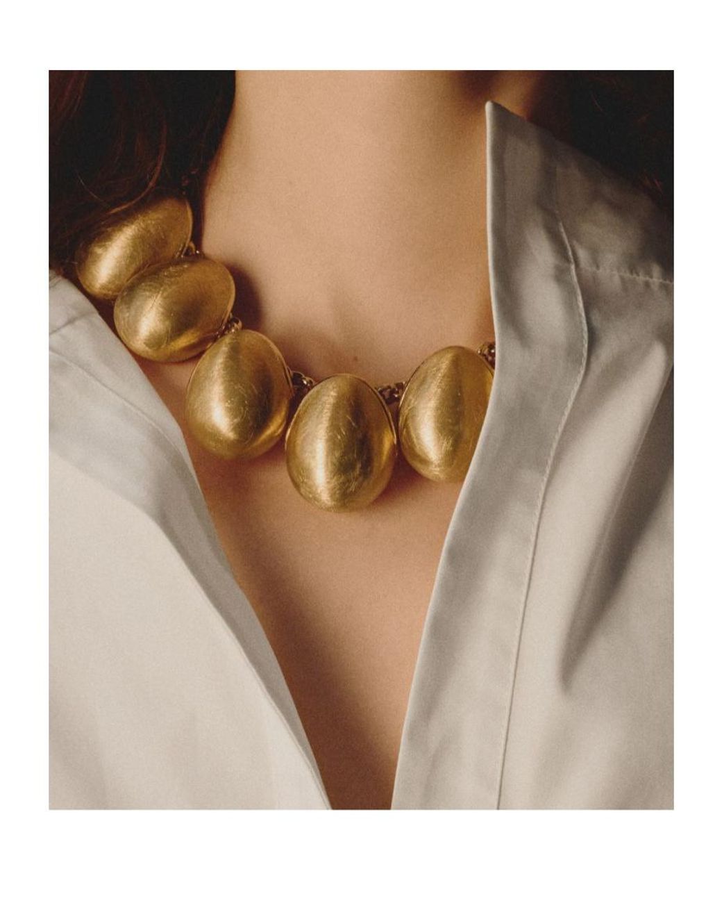 Jacquemus Metallic Oval Shape Raisin Detailed Necklace