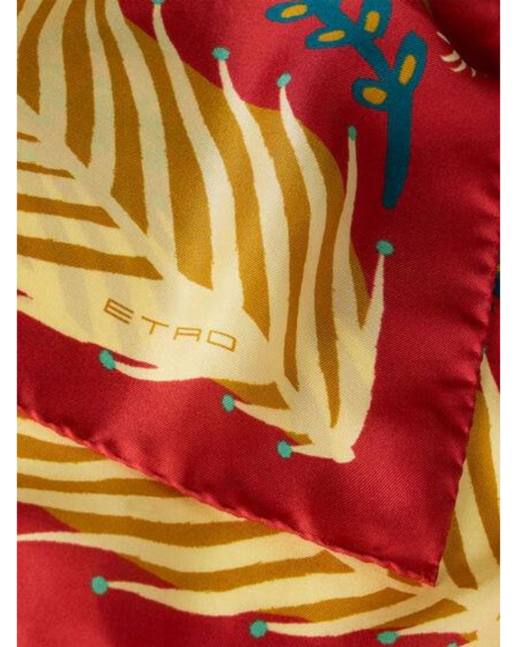 Etro Red Abstract Printed Scarf