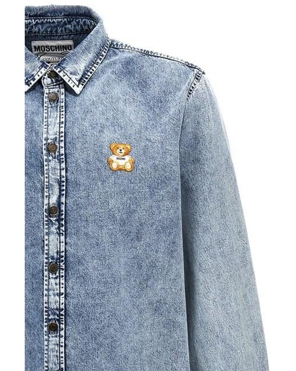 Moschino Blue Teddy Shirt, Blouse for men