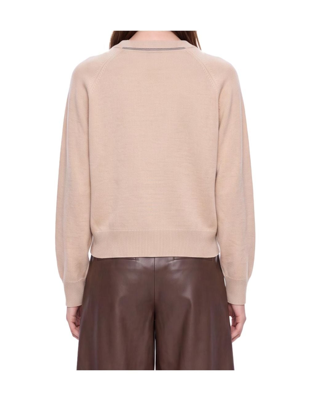 Brunello Cucinelli Natural Raglan-Sleeve Sweater