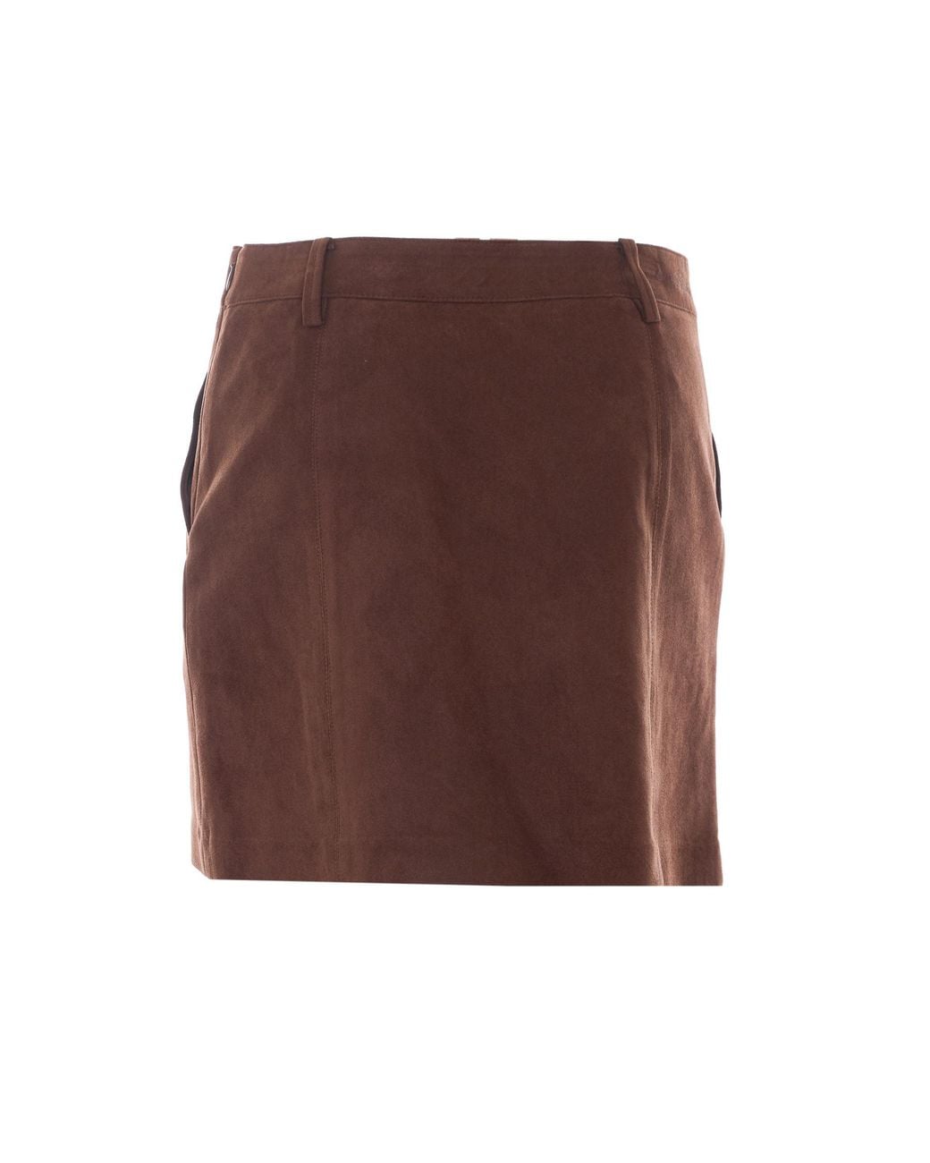 DUNST Brown Zip-Pocket Mini Skirt