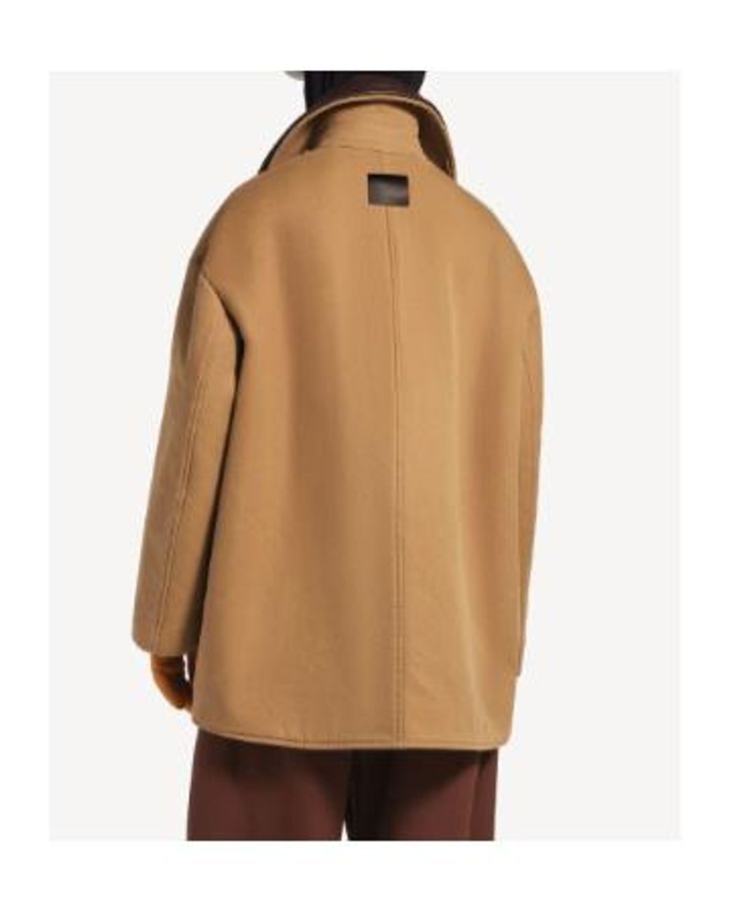 Balenciaga Brown Collared Button-Up Short Peacoat for men