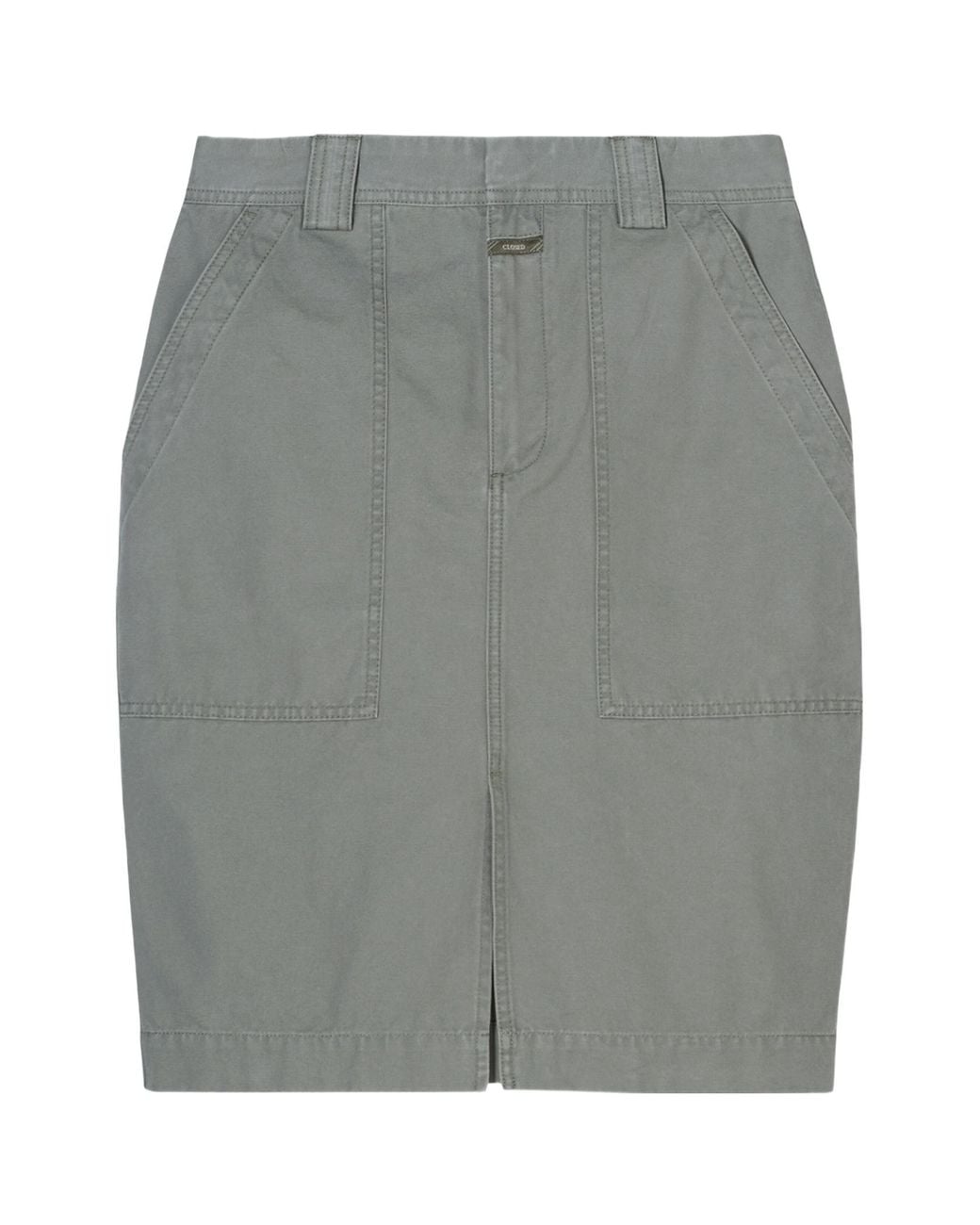 Closed Gray Cotton Midi Skirt