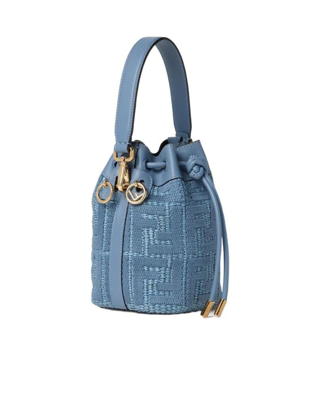 Fendi Blue Mon Tresor Drawstring Bucket Bag