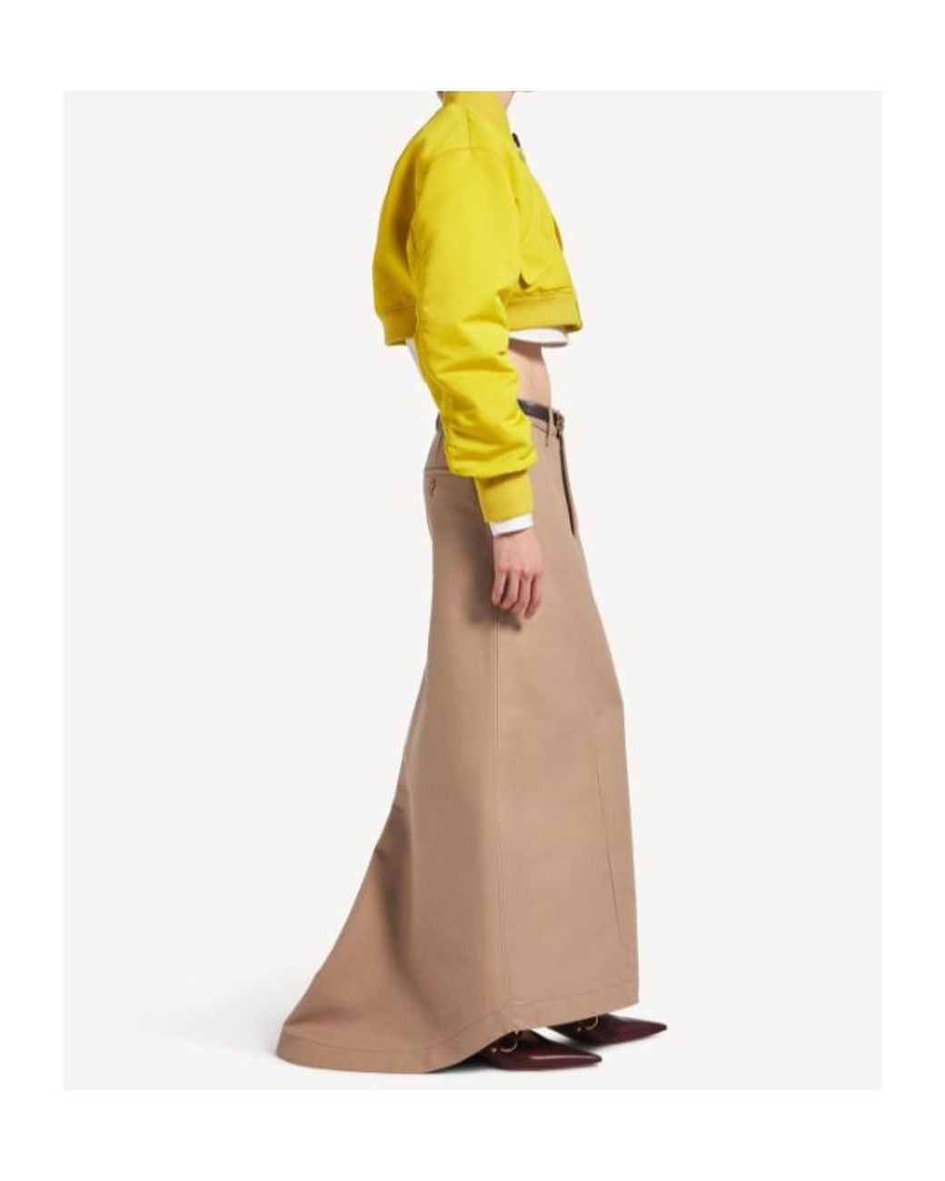 Balenciaga Yellow Cropped Bomber Jacket