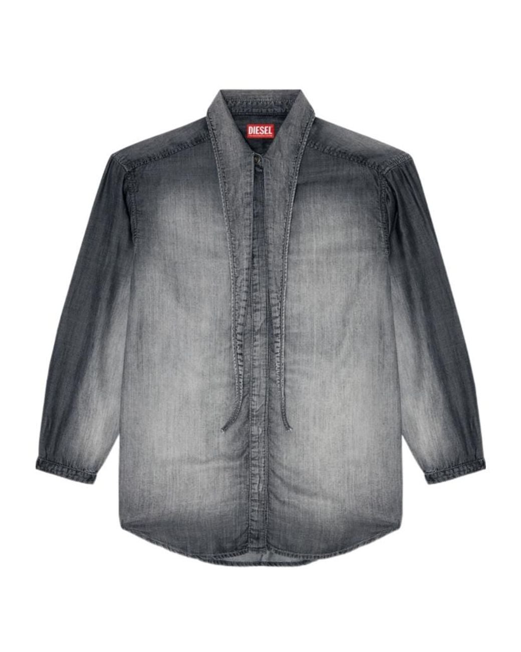 DIESEL Gray Long Degradé Denim Shirt