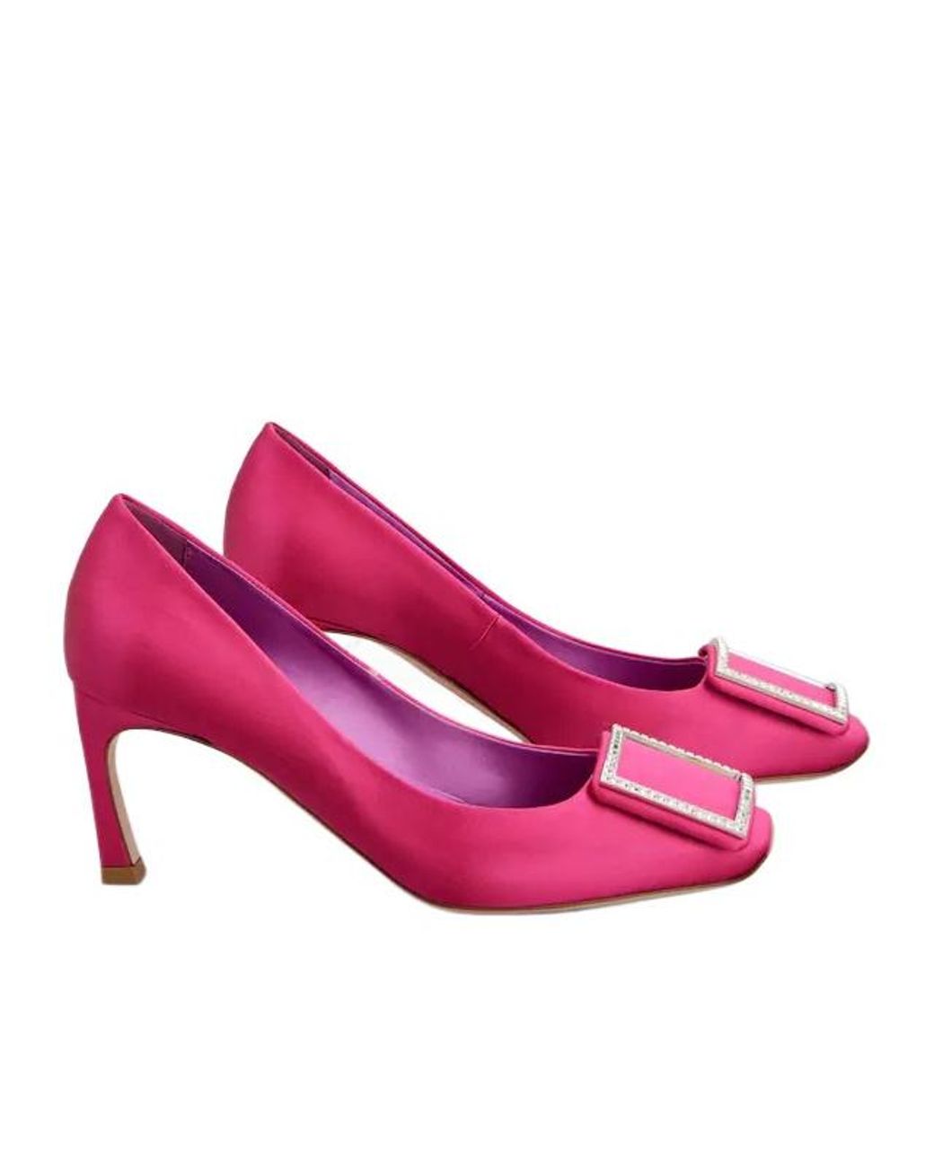 Roger Vivier Pink Trompette Satin Pumps