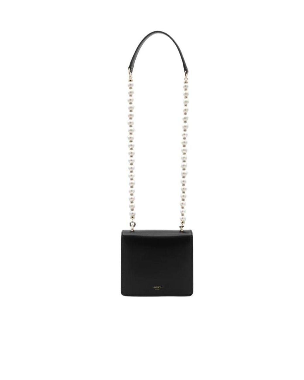 Jimmy Choo White Avenue Quad Xs Embellished Strapped Shoulder Bag