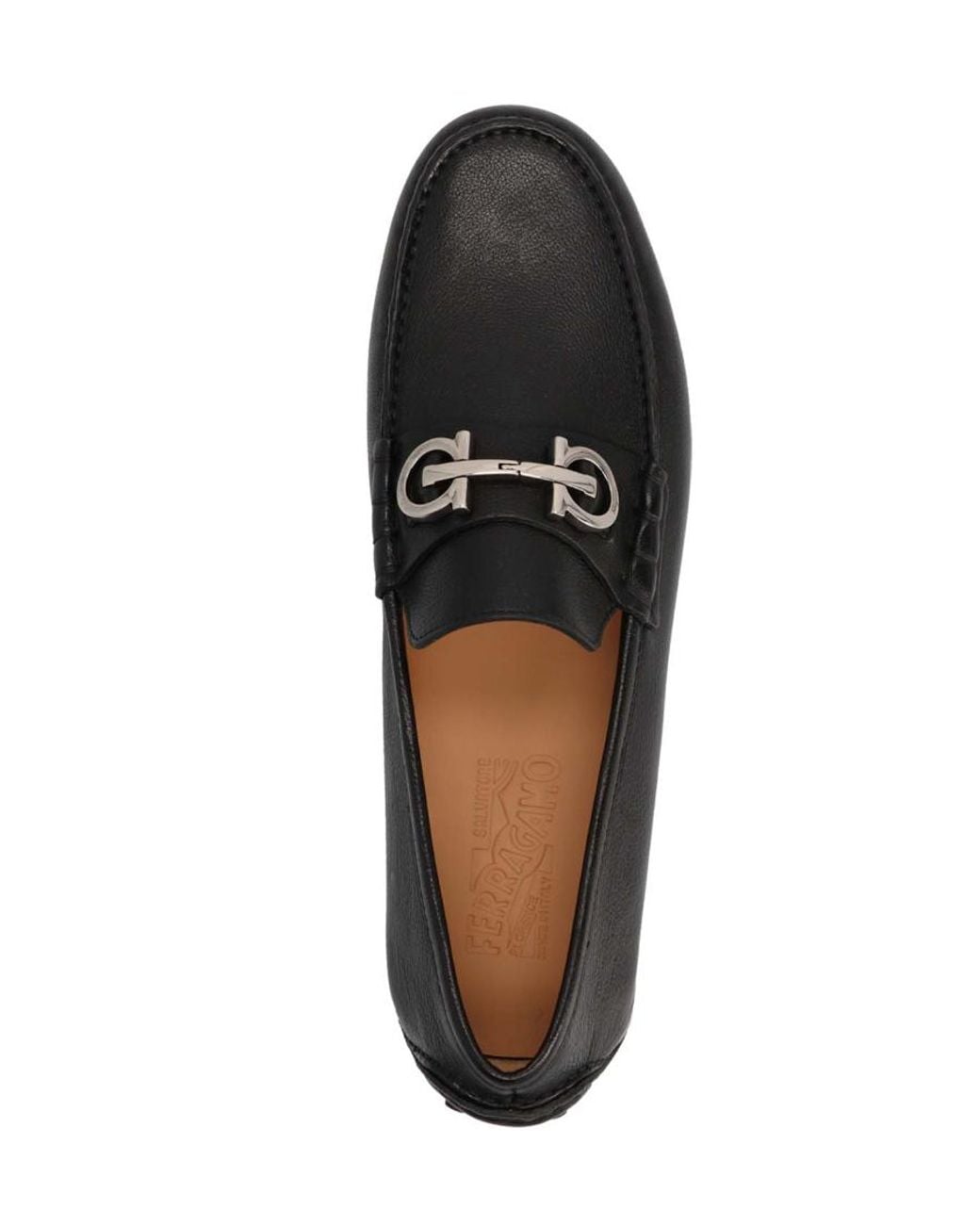 Ferragamo Black Logo Loafers for men