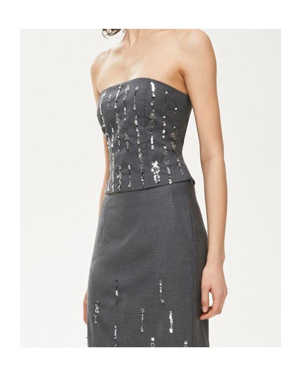 iBlues Gray Corset Top