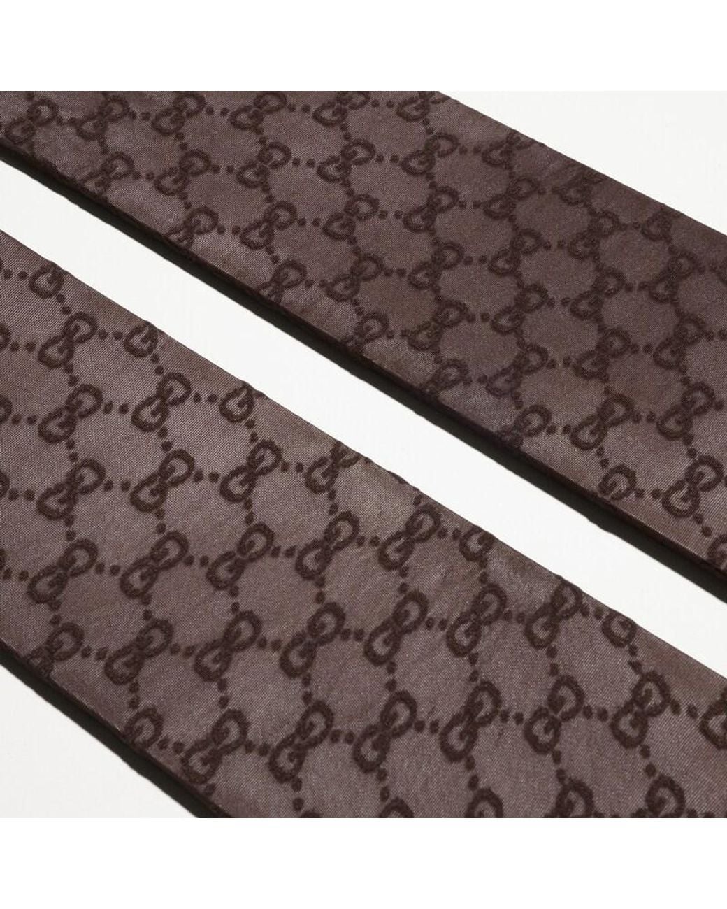Gucci Brown Gg Stretch Nylon Tights