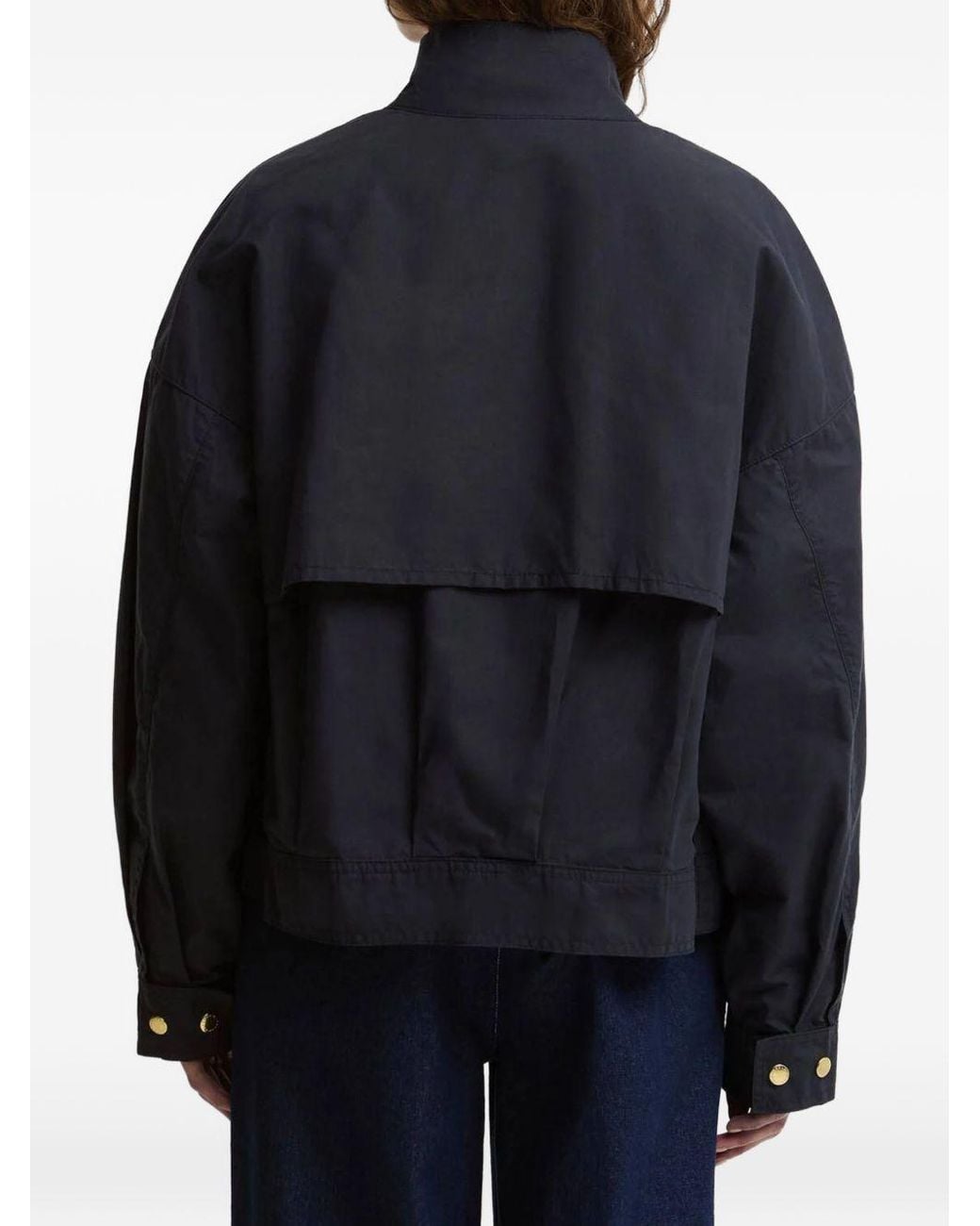 Barbour Black Logo Detailed Zipped Jacket