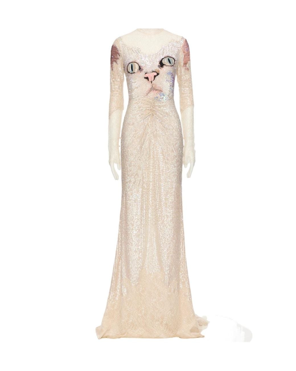 Valentino Natural Sequined Dress