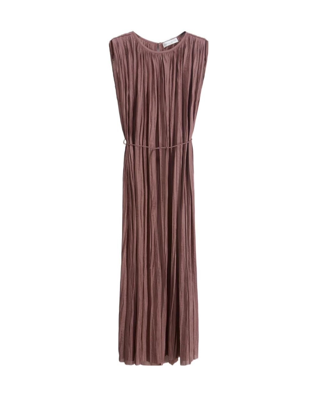 Roberto Collina Brown Ruched Tie Dress