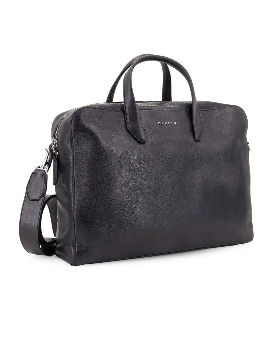 Orciani Black Zipper Briefcase for men