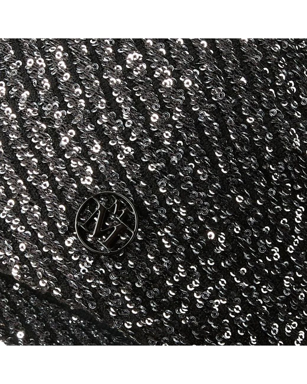 Maison Michel Black Jude Sequined Beanie Hat
