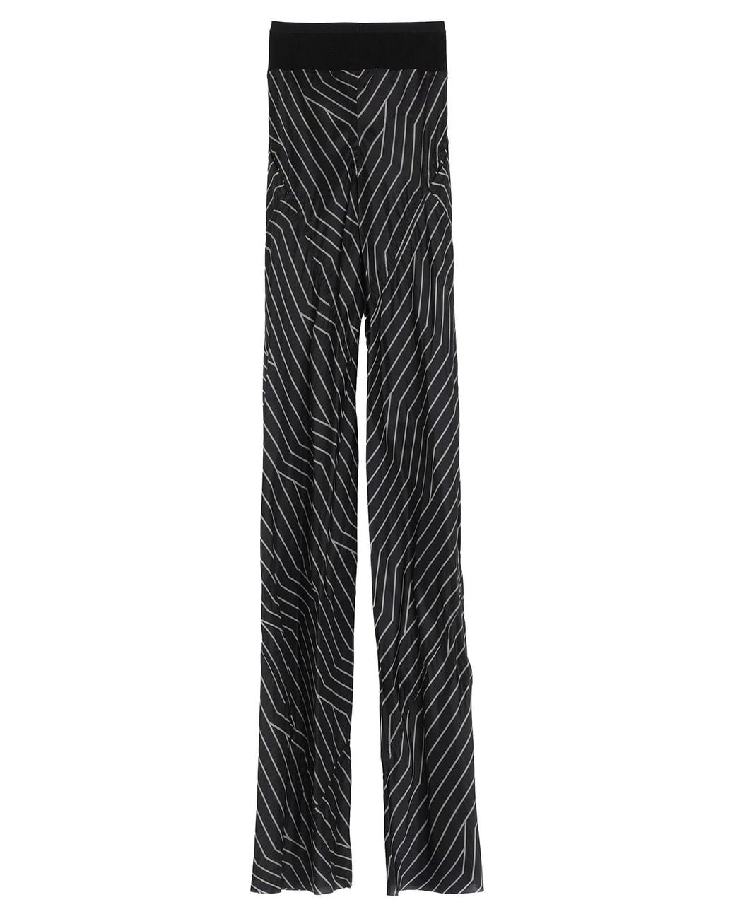 Rick Owens Black Two-Tone Striped Knitted Casual Pants
