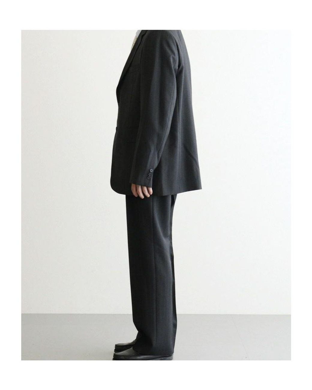 Auralee Black Bluefaced Two-Tuck Slacks for men