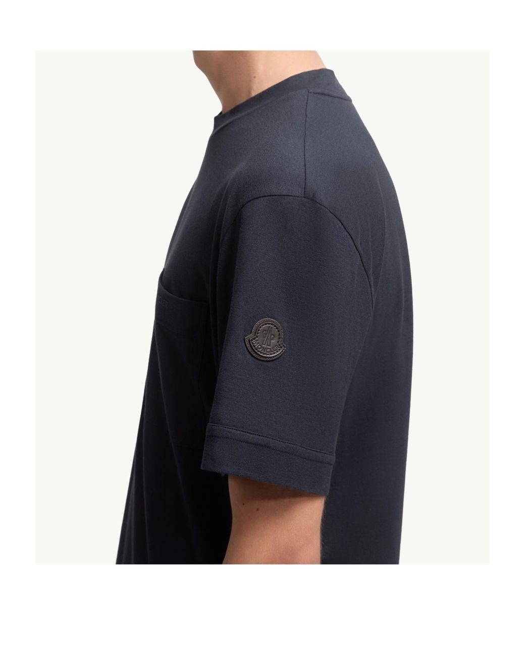 Moncler Blue Logo Detailed Crewneck T-Shirt for men