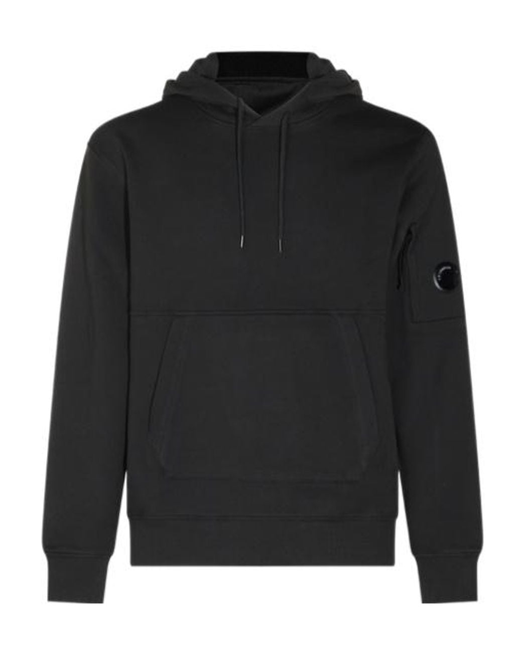 C P Company Black Lens Detailed Drawstring Hoodie for men