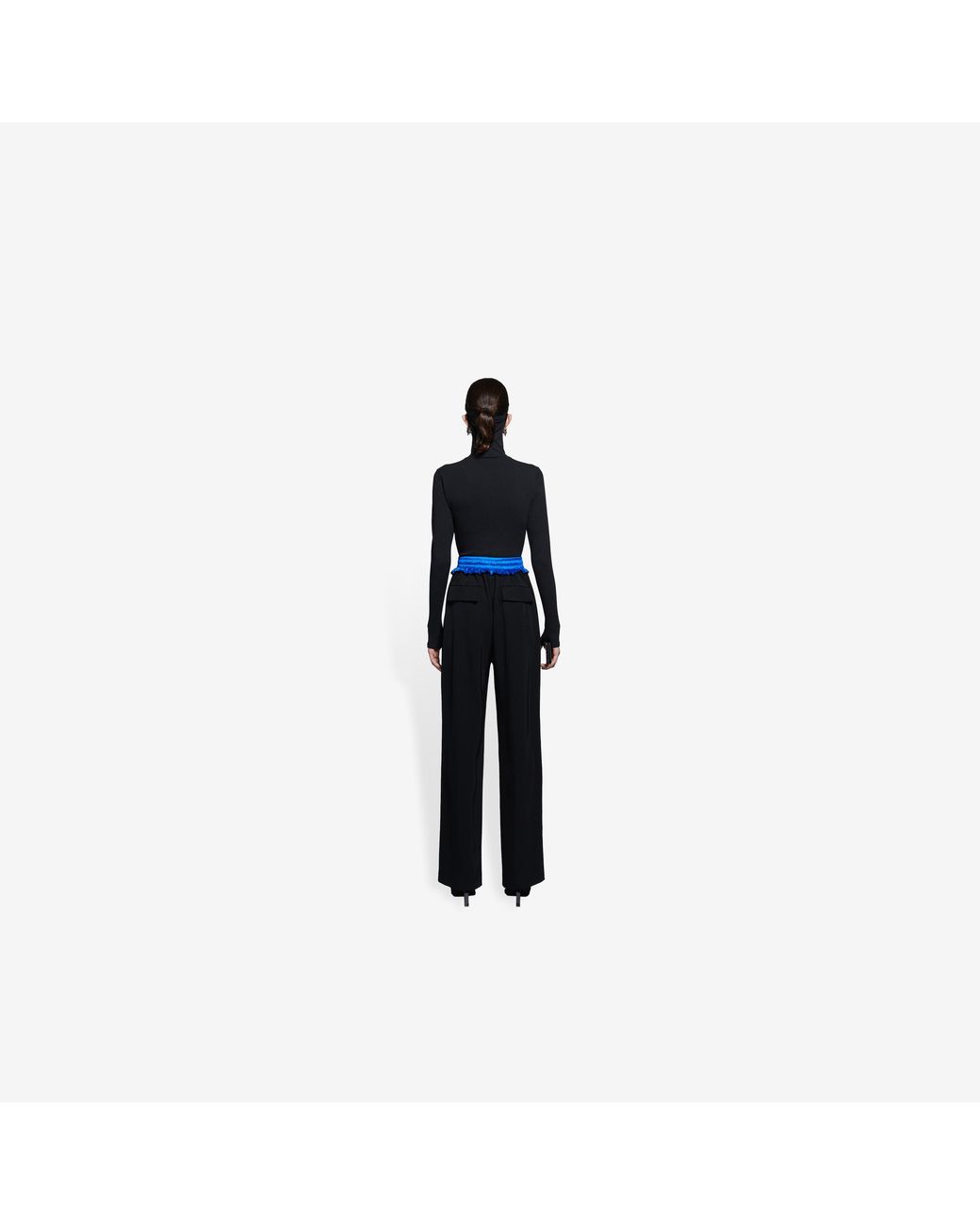Balenciaga Black Contrast Waistband Tailored Track Pants