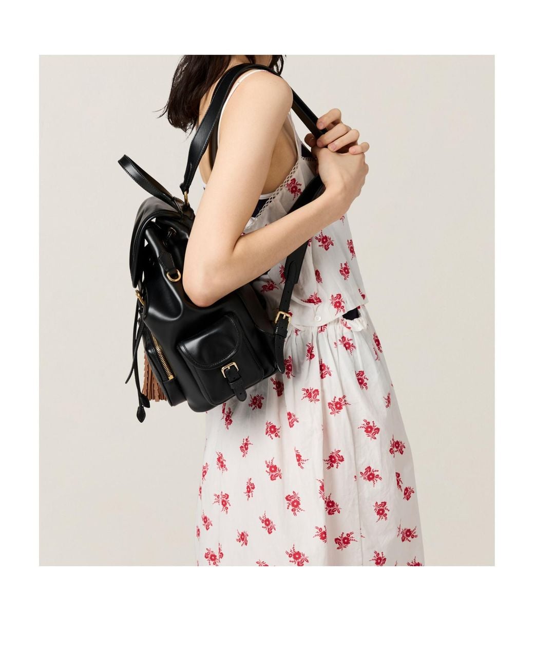 Miu Miu Black Leather Backpack