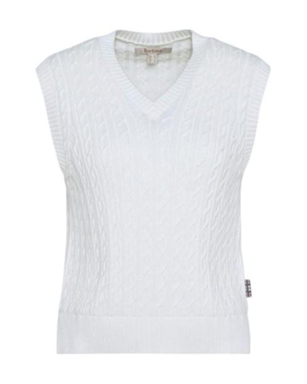Barbour White Hartland Sweater Vest