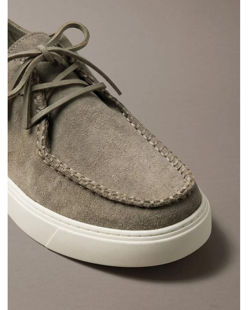 Calvin Klein Brown Moc-Toe Low-Top Sneakers for men