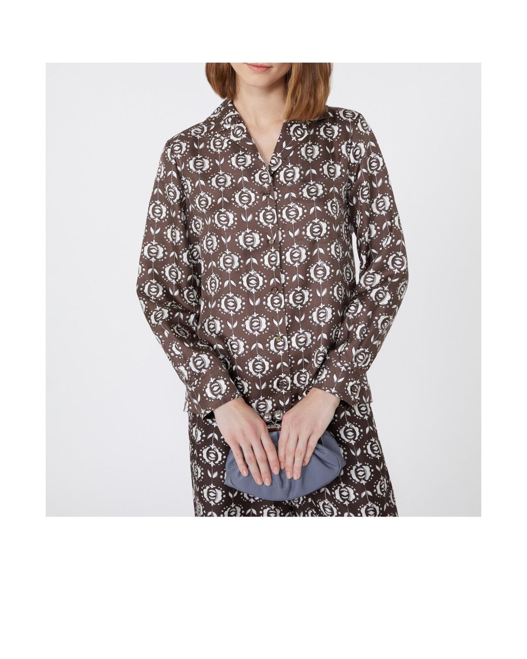 Weekend by Maxmara Brown Oncia All-Over Printed Button-Up Shirt