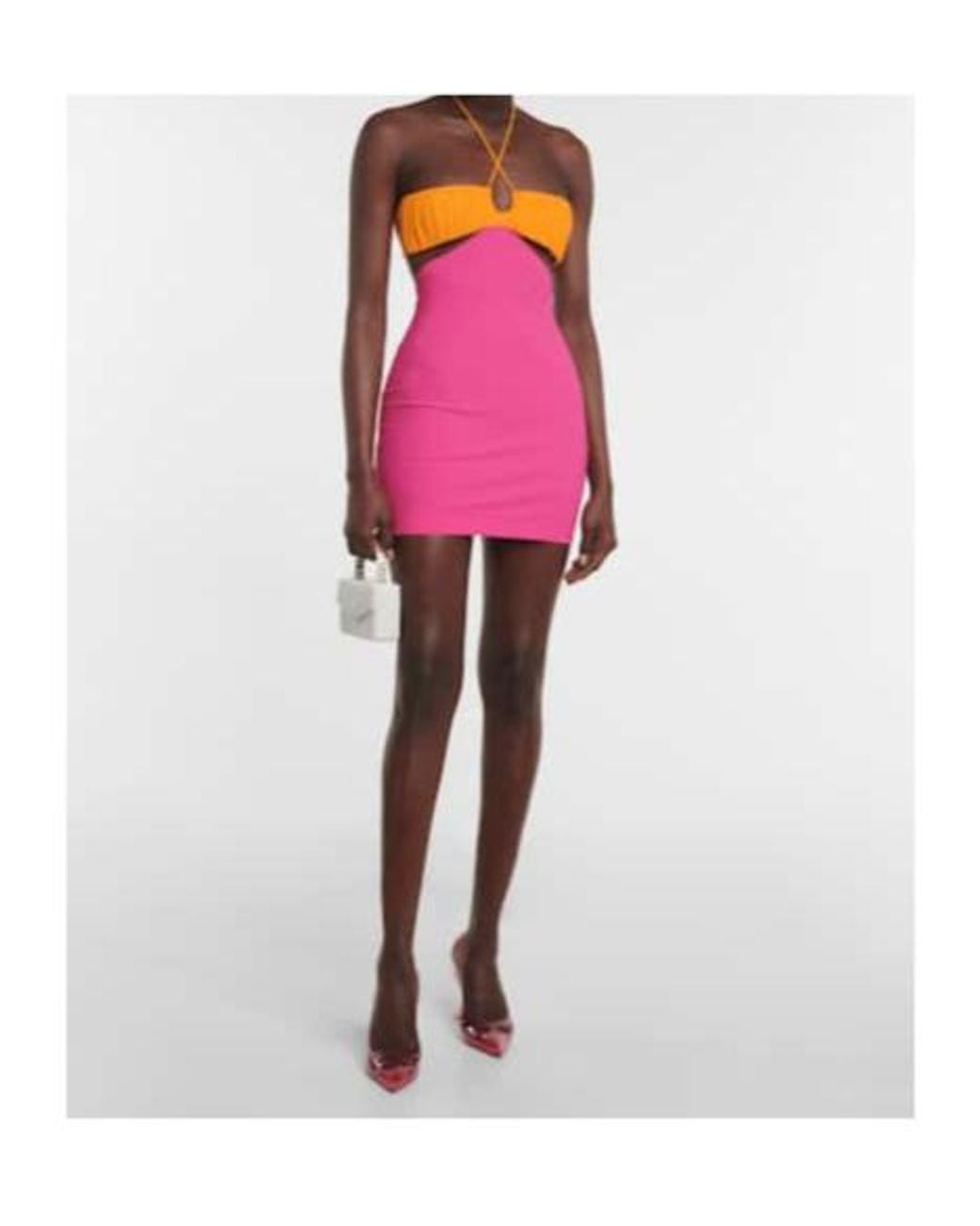 Nensi Dojaka Pink Cutout Cotton Minidress