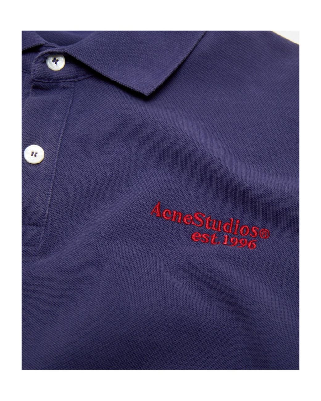 Acne Blue Logo Polo T-Shirt