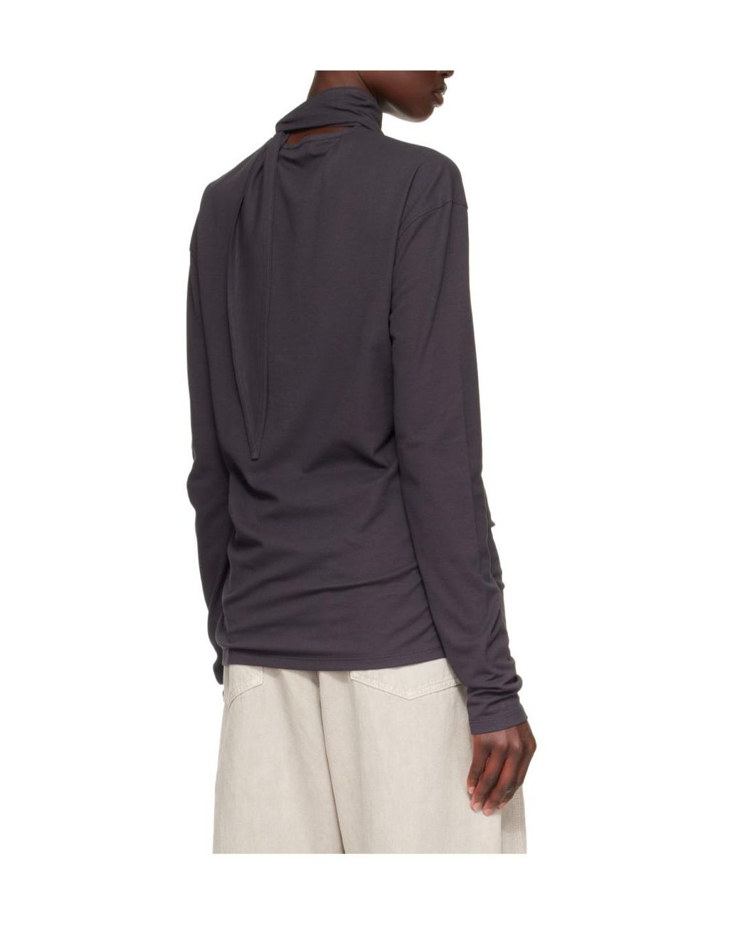 Lemaire Blue Tie-Fastening T-Shirt